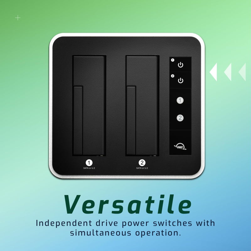 OWC حل قاعدة محرك OWC USB-C مزدوجة، USB 3.1 الجيل 2، لجهاز ماك وبي سي، (OWCTCDRVDCK) - Image 4